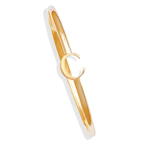 Alice Alphabet Initial Bangle Yellow Gold