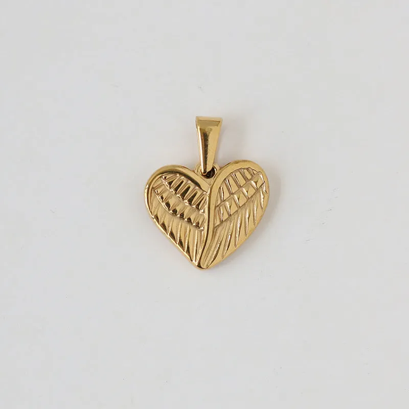 Angel Wing Heart Pendant Gold Plated