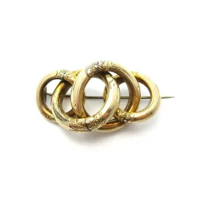 Antique Victorian (1837-1901) Pinchbeck Circle Brooch