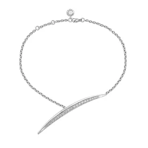 Armis Single Bar Bracelet - 18ct White Gold & Diamond Pavé