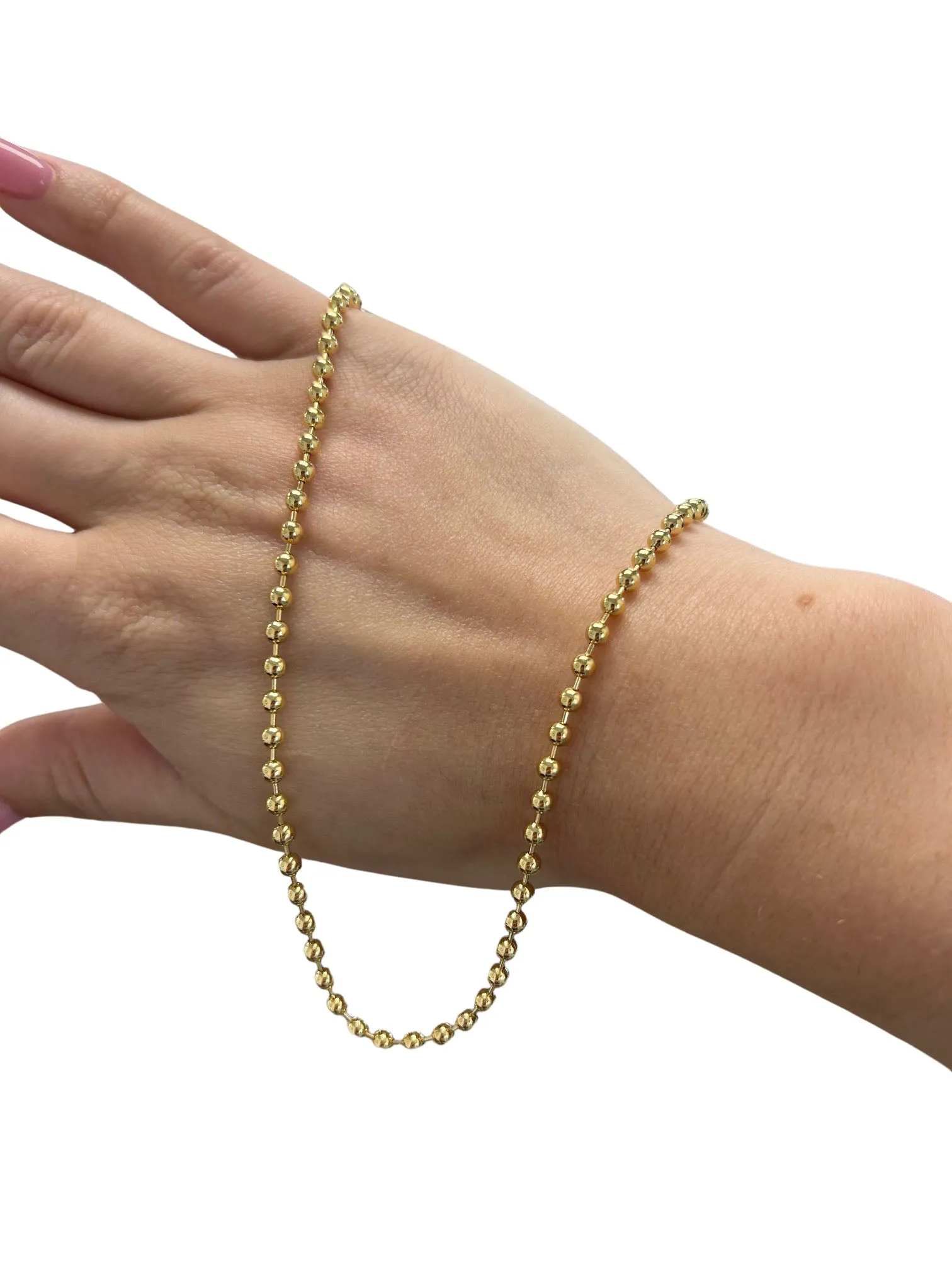 Ball Link Chain Necklace - Gold