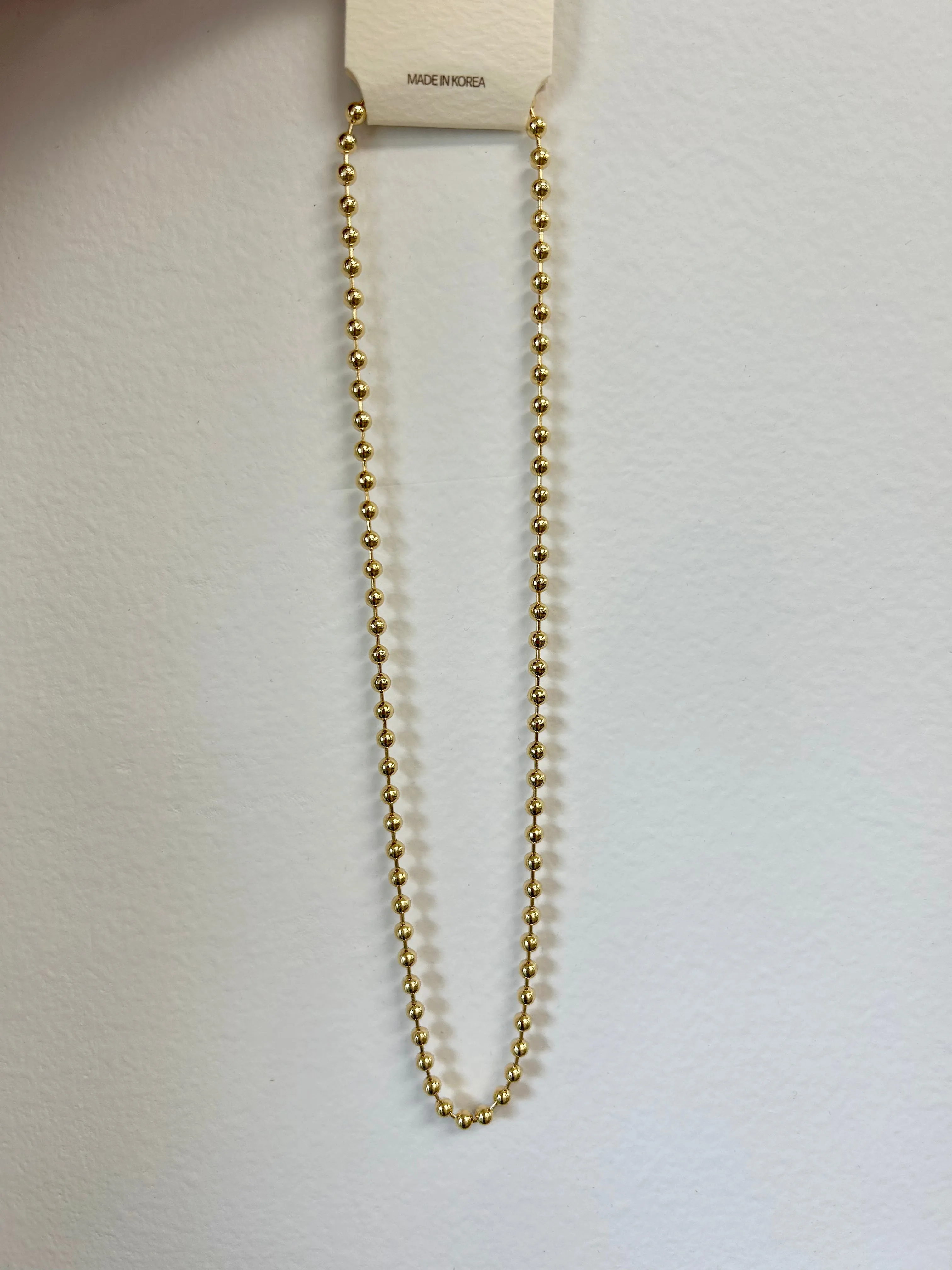 Ball Link Chain Necklace - Gold