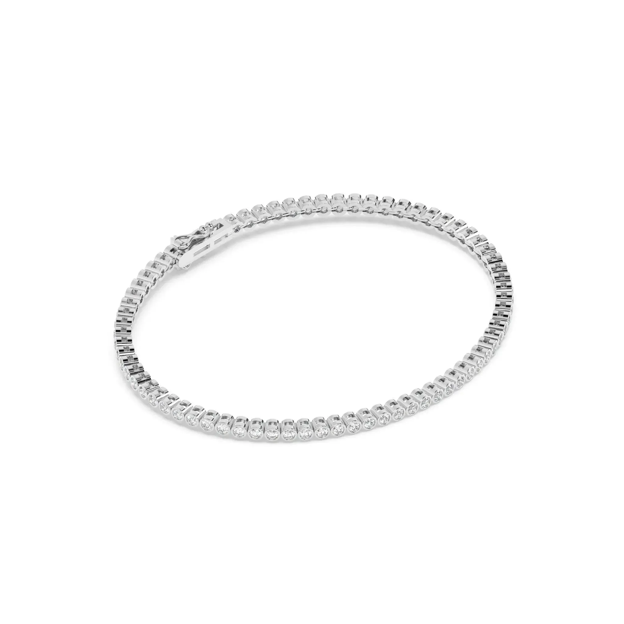 Bezel Set Diamond Tennis Bracelet