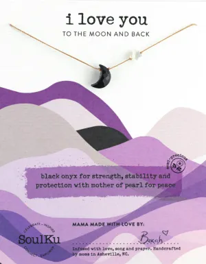 Black Onyx I Love You To The Moon And Back Necklace