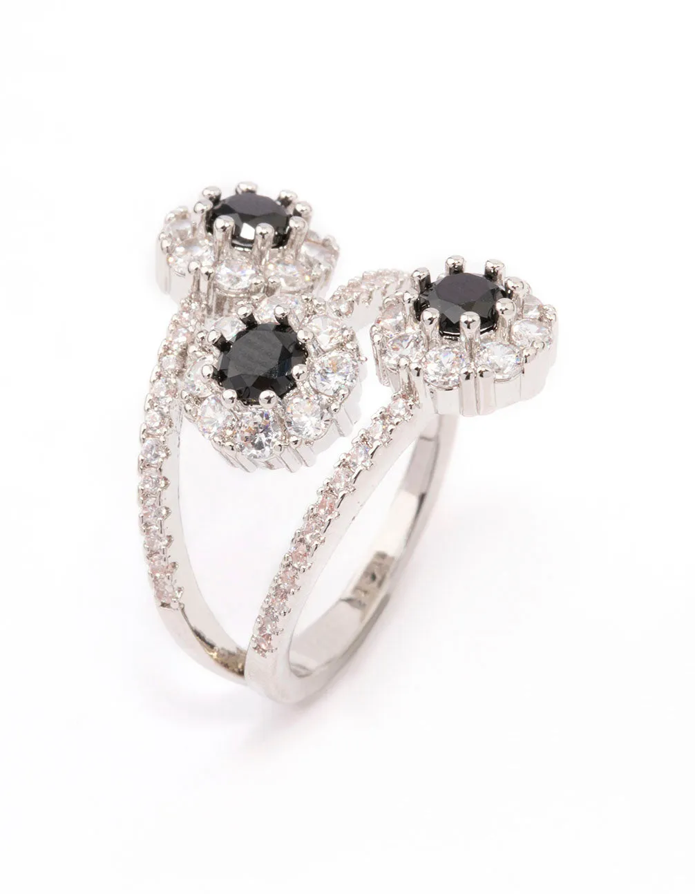 Black Round Triple Tier Ring