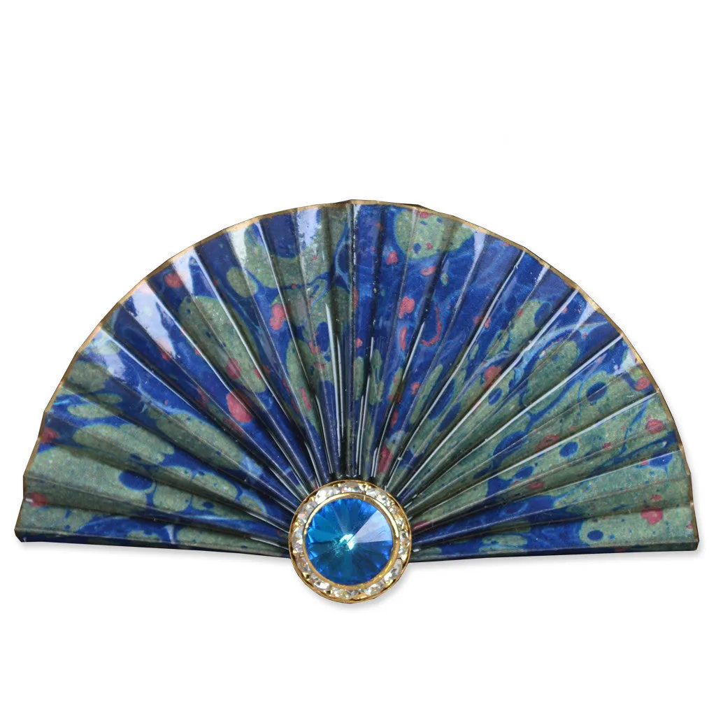 Blue/Green Fan Brooch