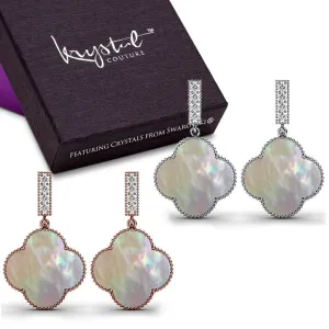 Boxed 2-Pairs Milkyway Drop Earrings Set Embellished with SWAROVSKI Crystals