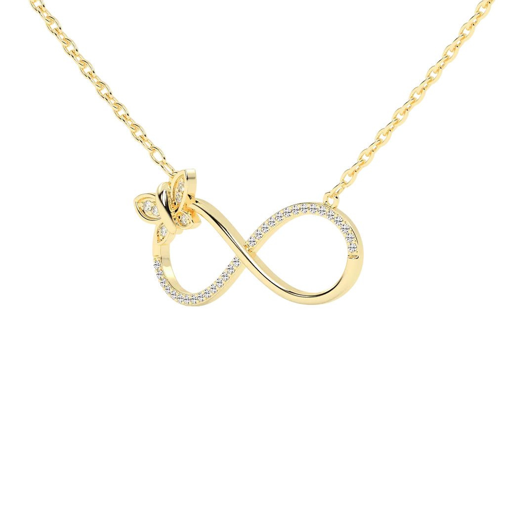 Butterfly Infinity Gold Pendant