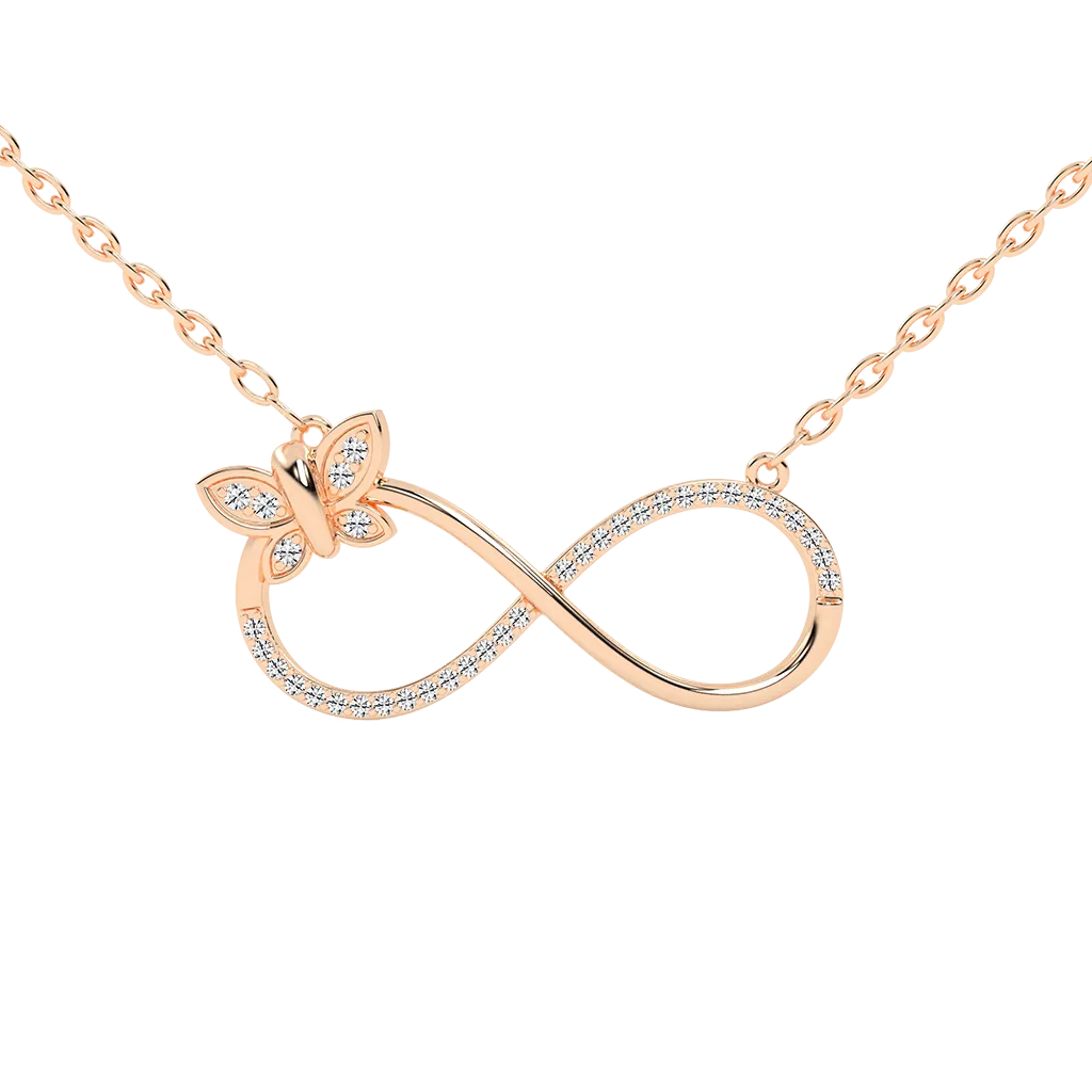 Butterfly Infinity Gold Pendant