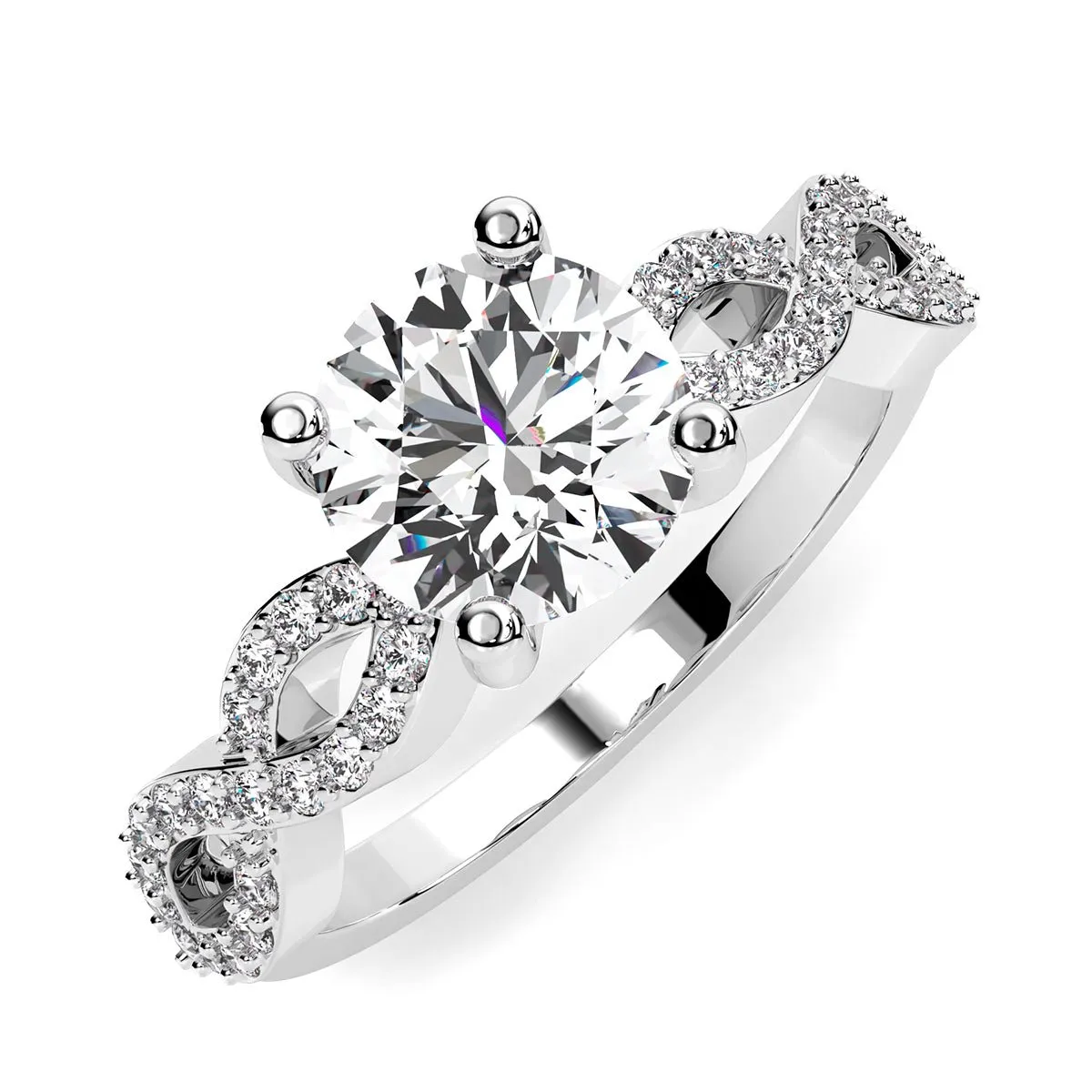 Camellia - Round Moissanite Engagement Ring