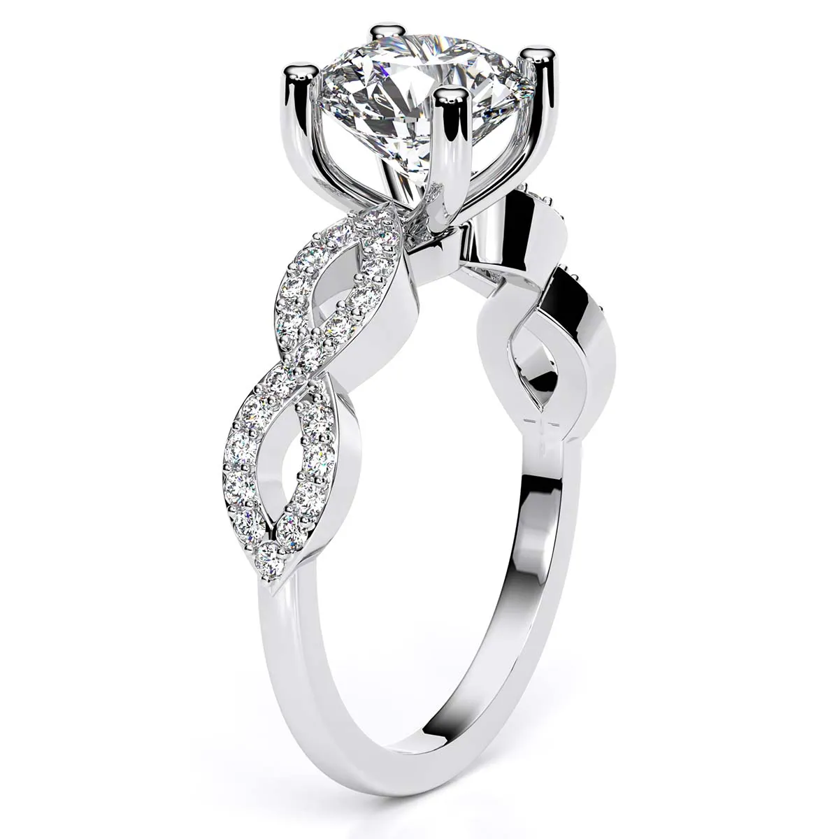 Camellia - Round Moissanite Engagement Ring