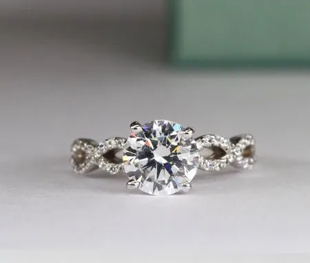 Camellia - Round Moissanite Engagement Ring