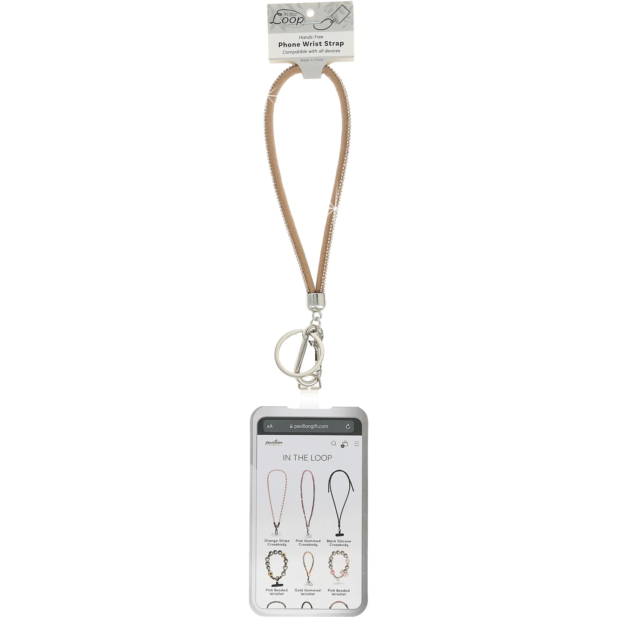 Champagne Wristlet Soft Gemmed Phone Wrist Strap