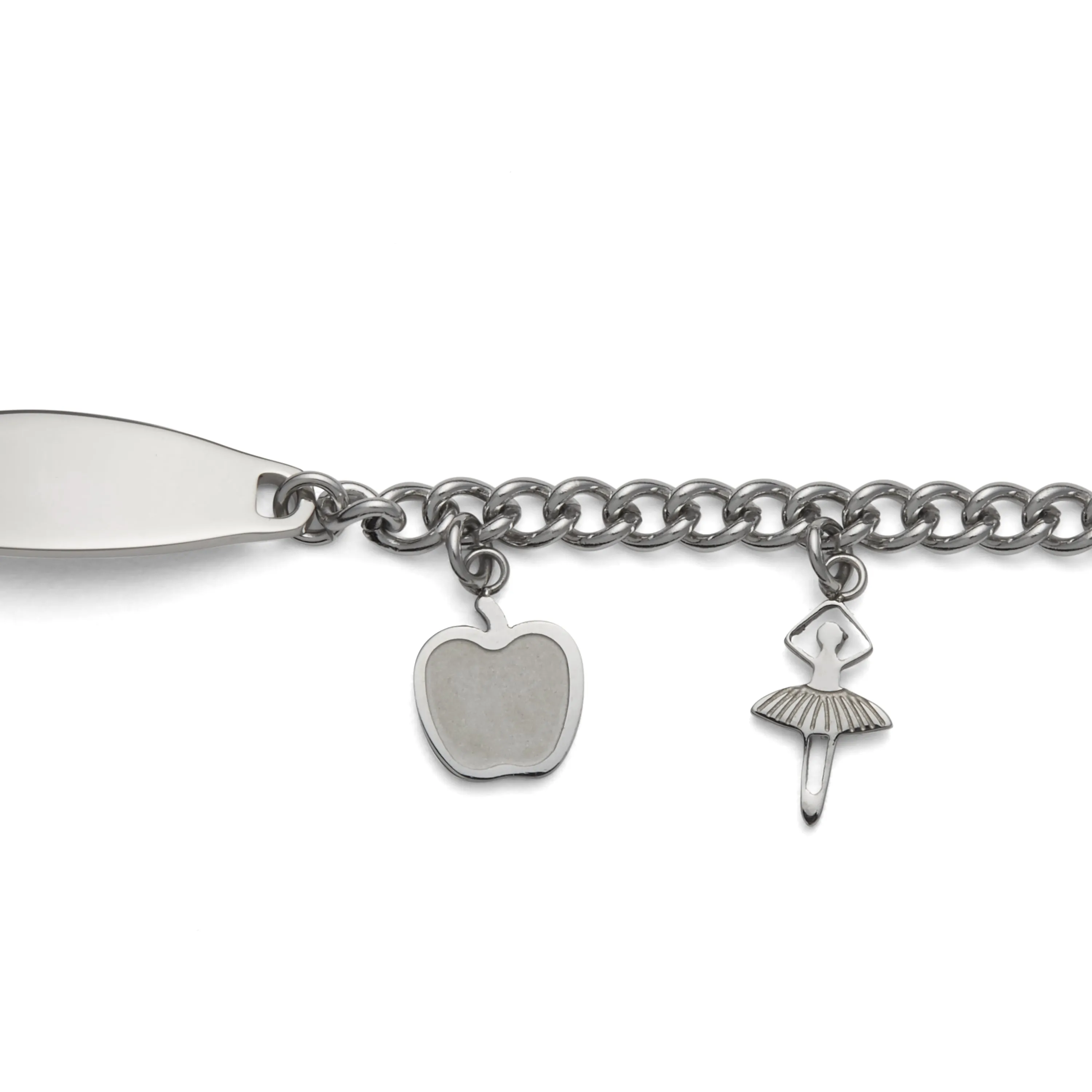 Children’s ID Bracelet with Plaque and Girl's Charms