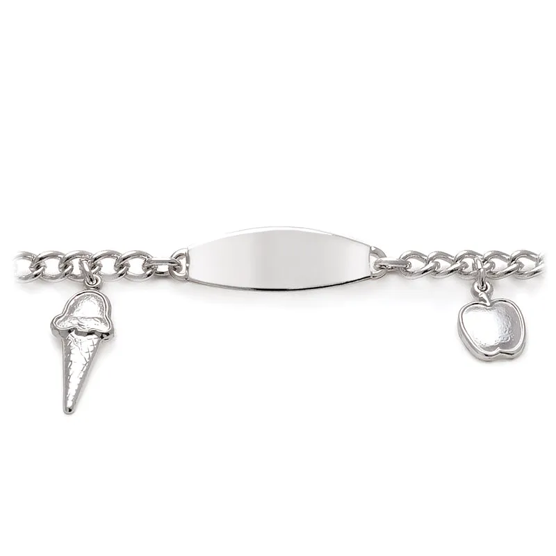 Children’s ID Bracelet with Plaque and Girl's Charms