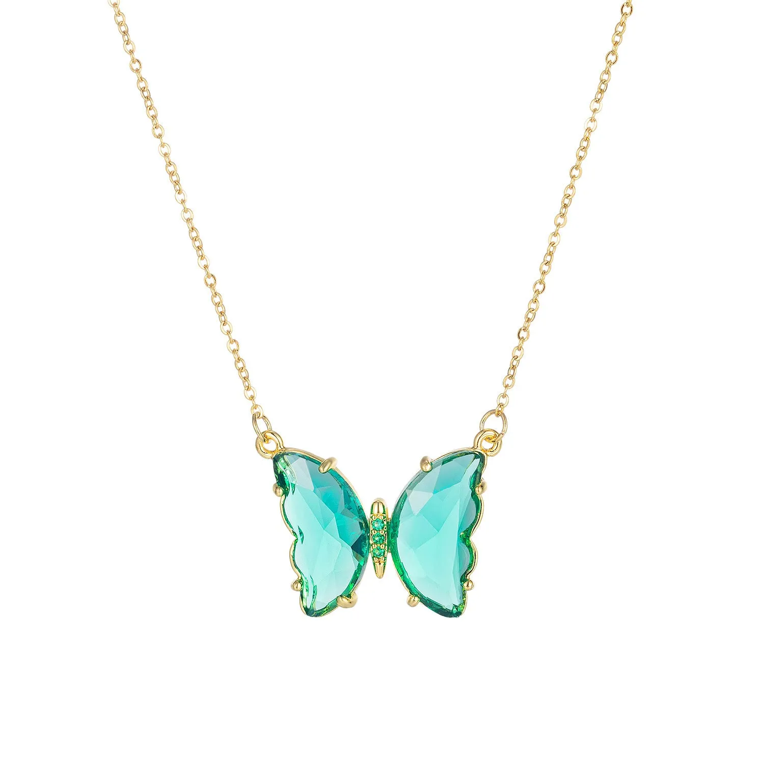 Creative Small Fresh Collarbone Chain Girl Crystal and Diamond Pendant Personalized Versatile Butterfly Necklace