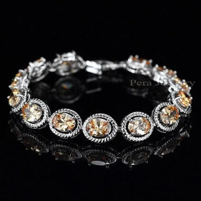 Cubic Zirconia Stone Bangle / Bracelet For Women