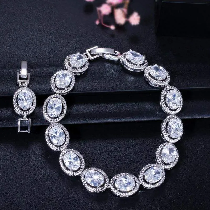 Cubic Zirconia Stone Bangle / Bracelet For Women