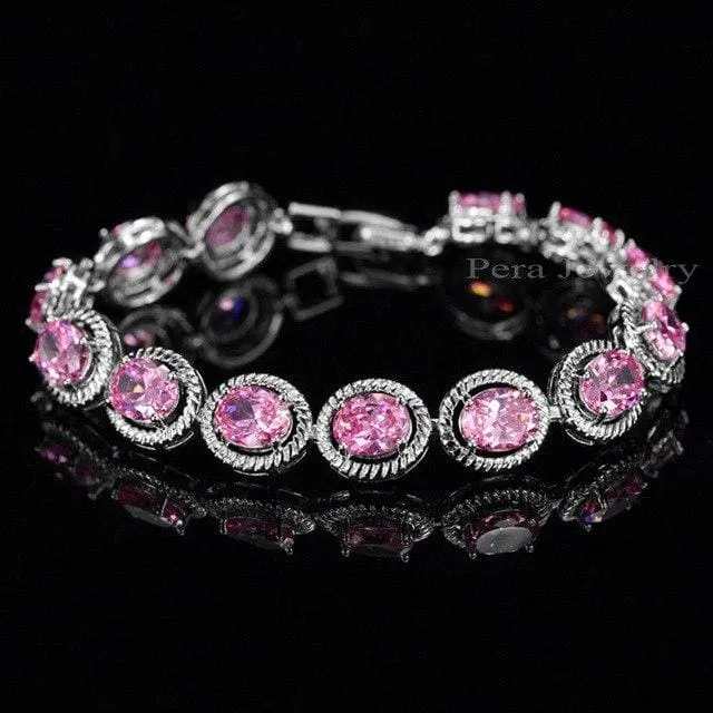 Cubic Zirconia Stone Bangle / Bracelet For Women