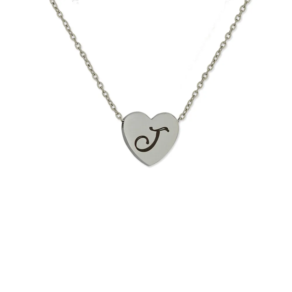 Custom Engraved Initials Heart Necklace KCL 7