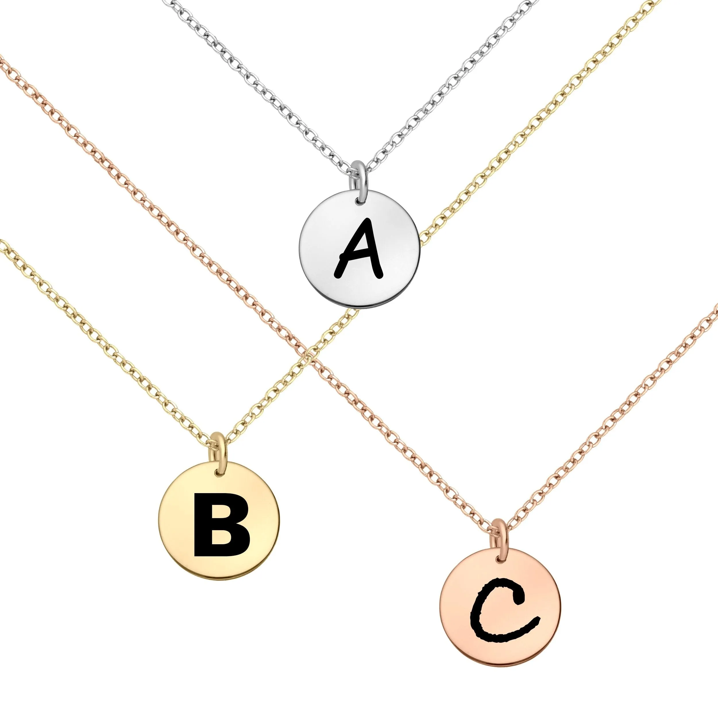 Custom Initial Disc Necklace