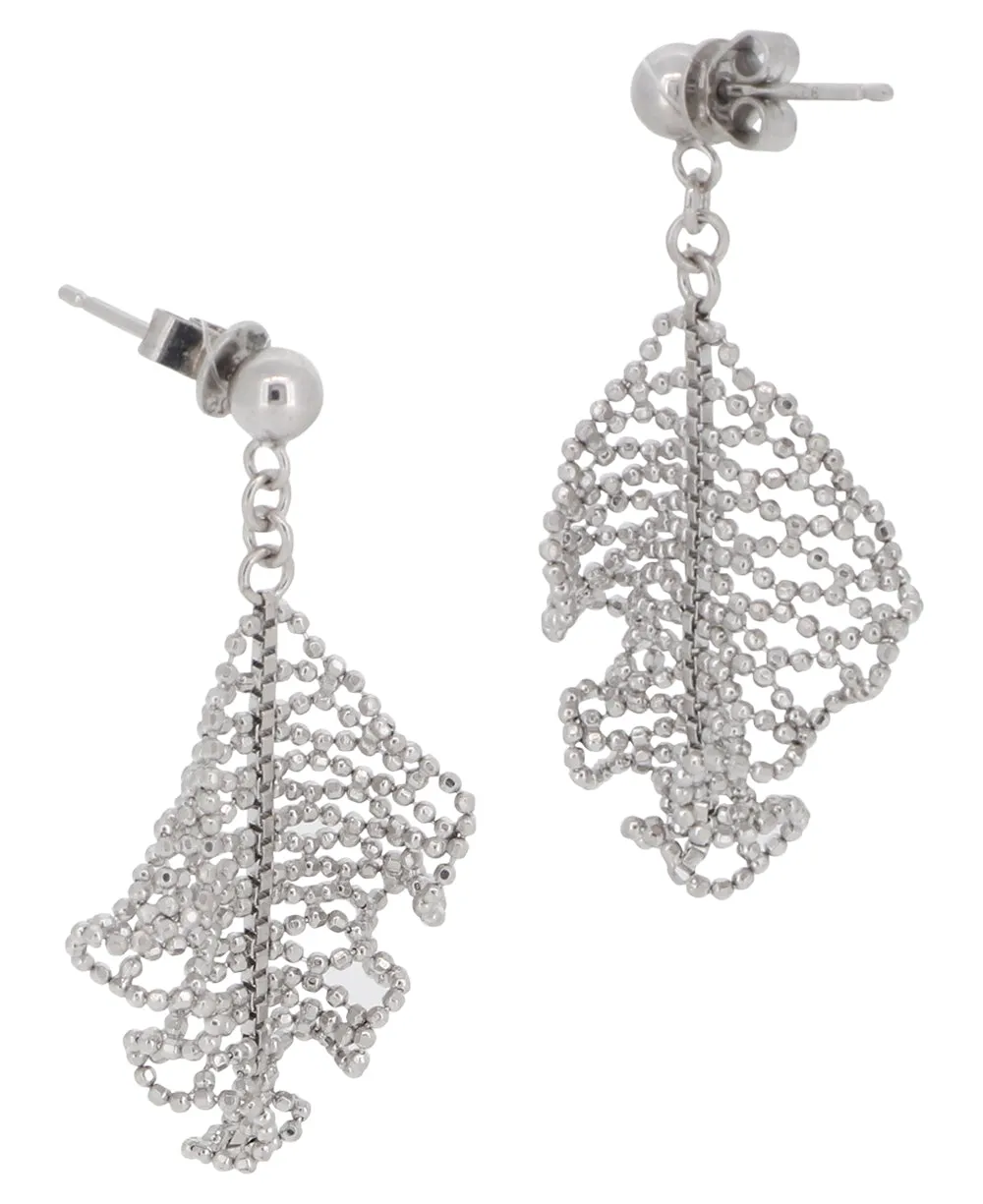 Dainty Beads Exquisite Fine Hill-Tribe Silver With Rhodium Plating Fringe Earrings