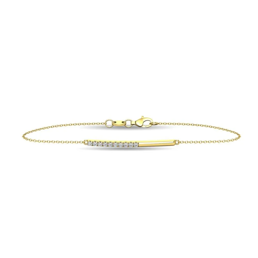 Diamond 1/6 ct tw Diamline Bracelet in 10K Yellow Gold