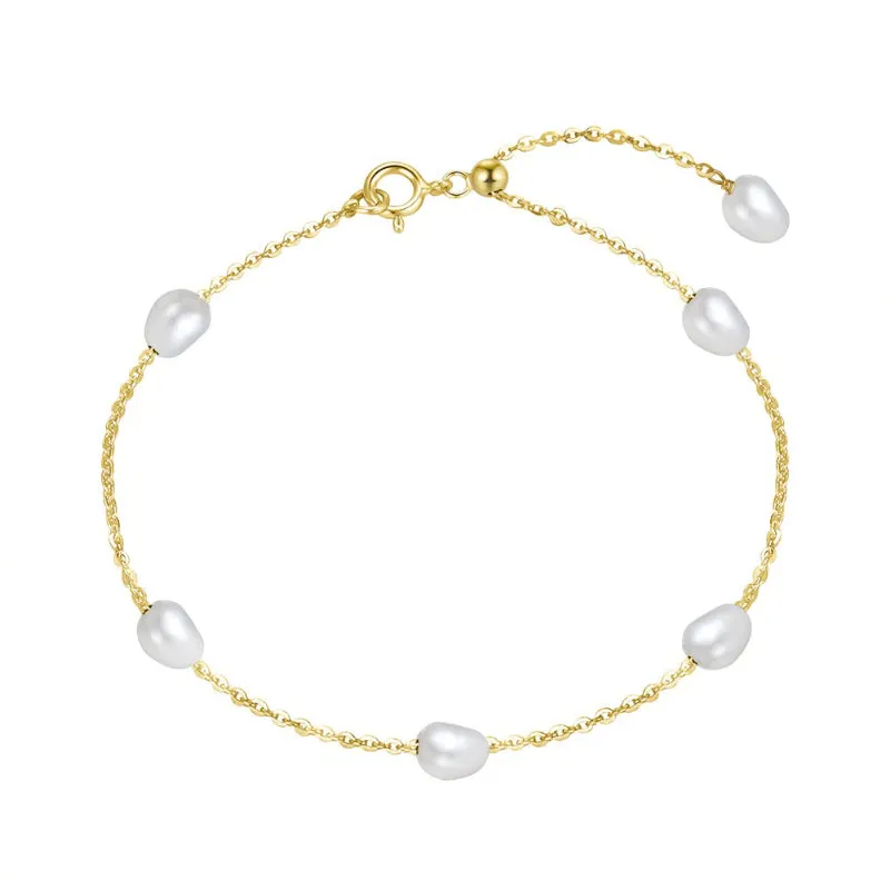 Elegant Baroque Pearl Minimalist Bracelet Collection