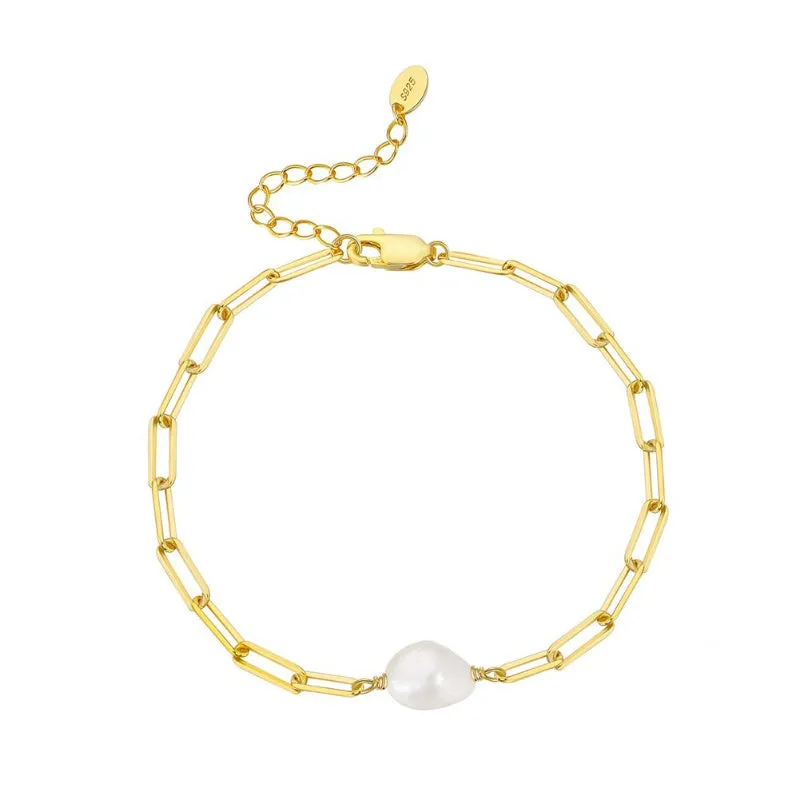 Elegant Baroque Pearl Minimalist Bracelet Collection