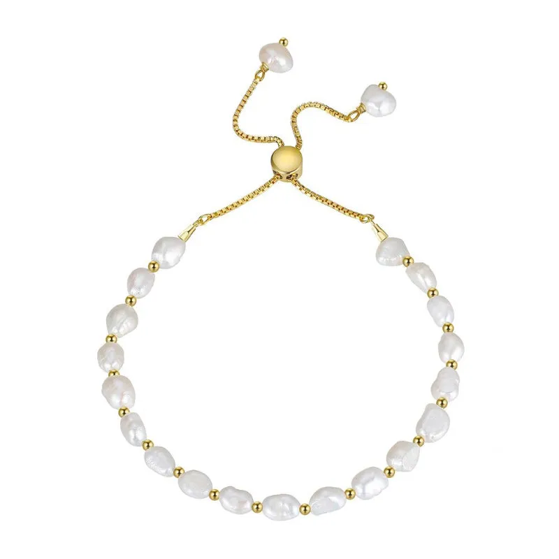 Elegant Baroque Pearl Minimalist Bracelet Collection