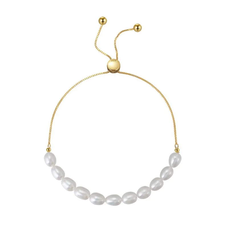 Elegant Baroque Pearl Minimalist Bracelet Collection