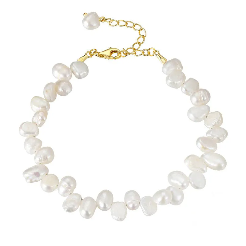 Elegant Baroque Pearl Minimalist Bracelet Collection