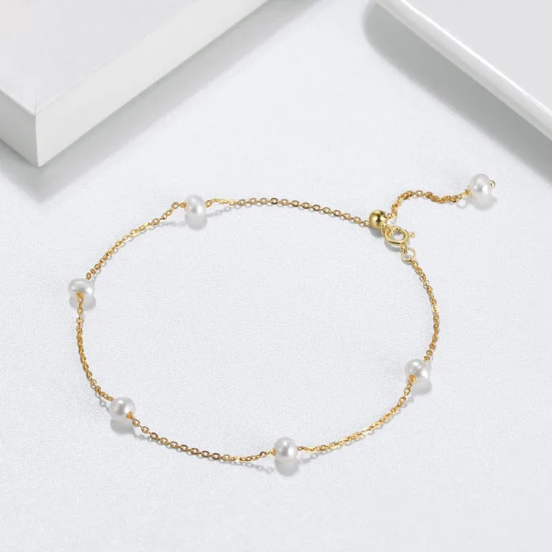 Elegant Baroque Pearl Minimalist Bracelet Collection