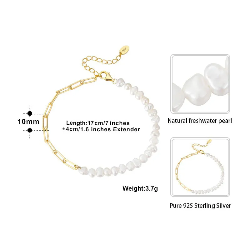 Elegant Baroque Pearl Minimalist Bracelet Collection