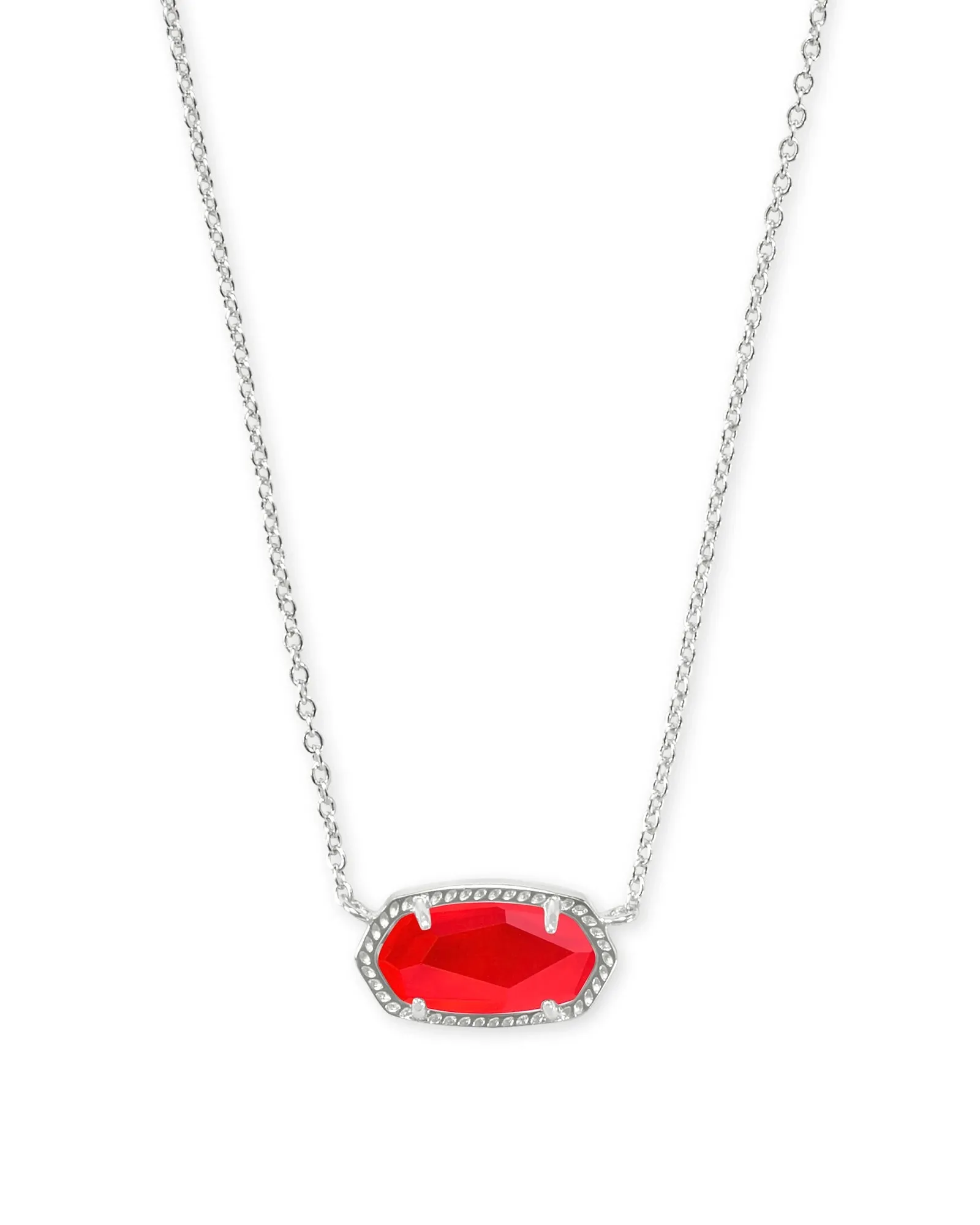 Elisa July Birthday Silver Necklace Red Illusion