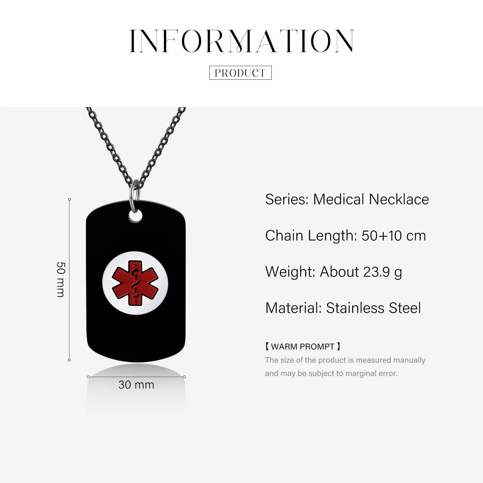 Embrace Health with Elegance: Your Personalized Custom Medical Info Necklace