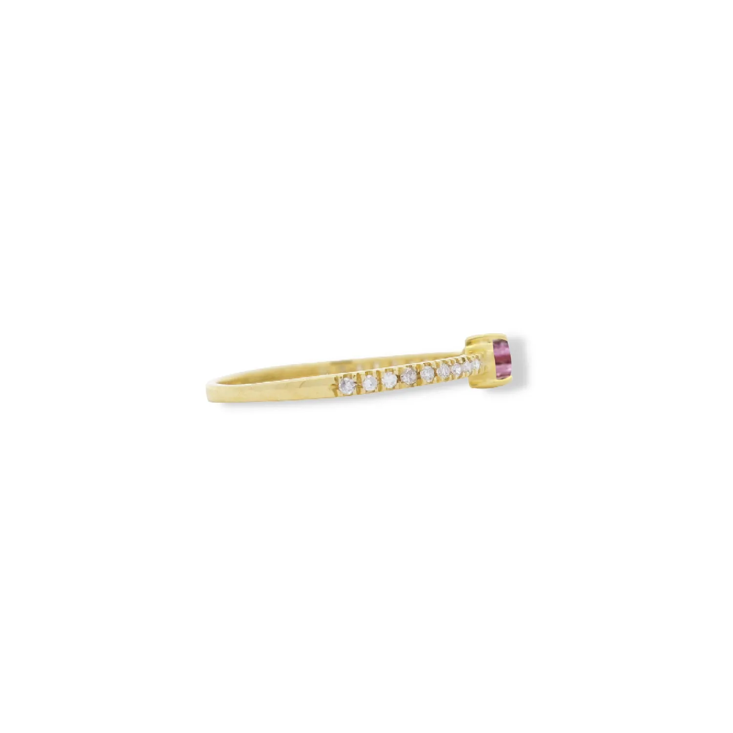 Emerald Cut Pink Sapphire and Diamond Ring