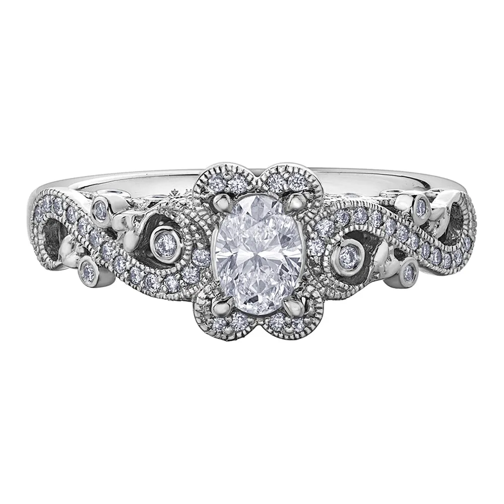 Enchanted Vine Canadian Oval Diamond Engagement Ring