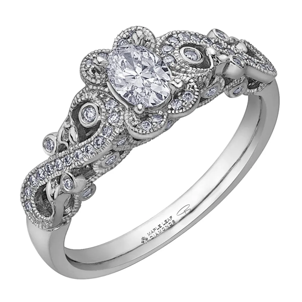 Enchanted Vine Canadian Oval Diamond Engagement Ring