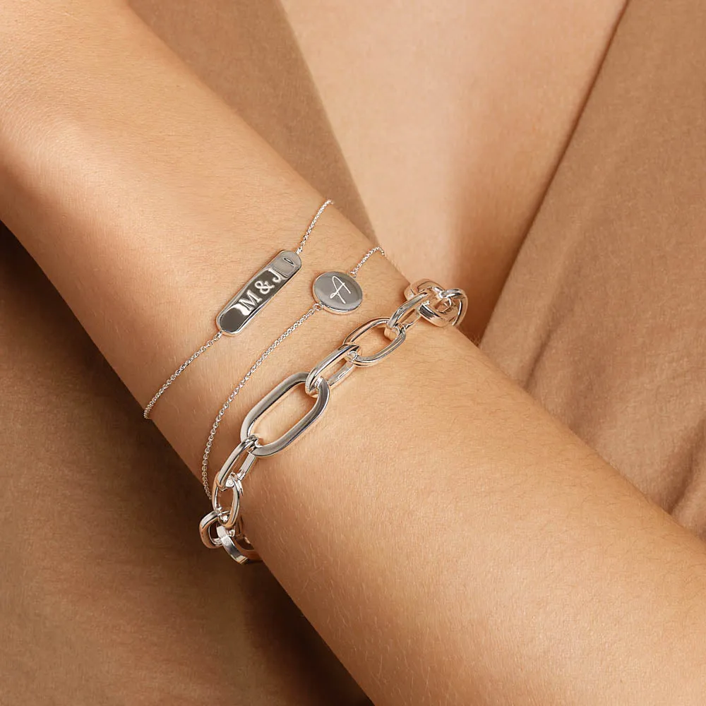 Engravable Bar Bracelet in Silver