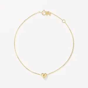 Engravable Plain Heart Bracelet in 10k Gold