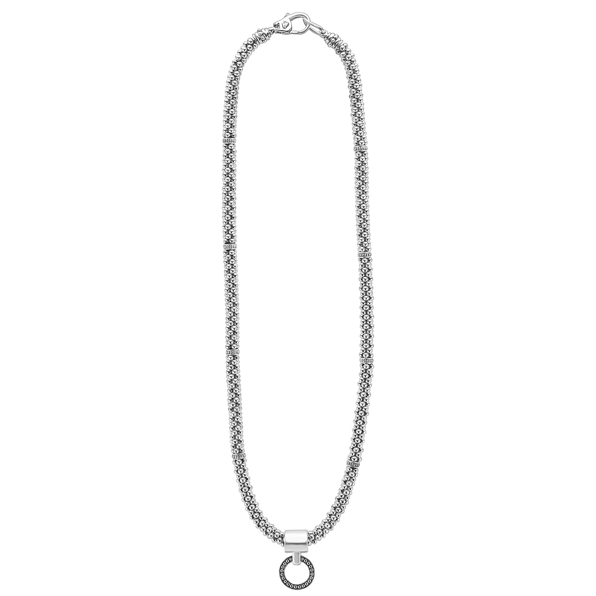 Enso Beaded Circle Pendant Necklace