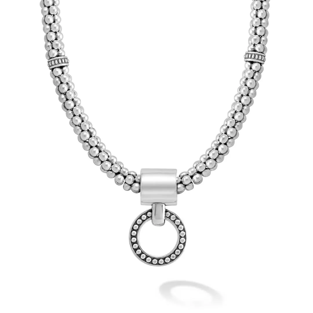 Enso Beaded Circle Pendant Necklace