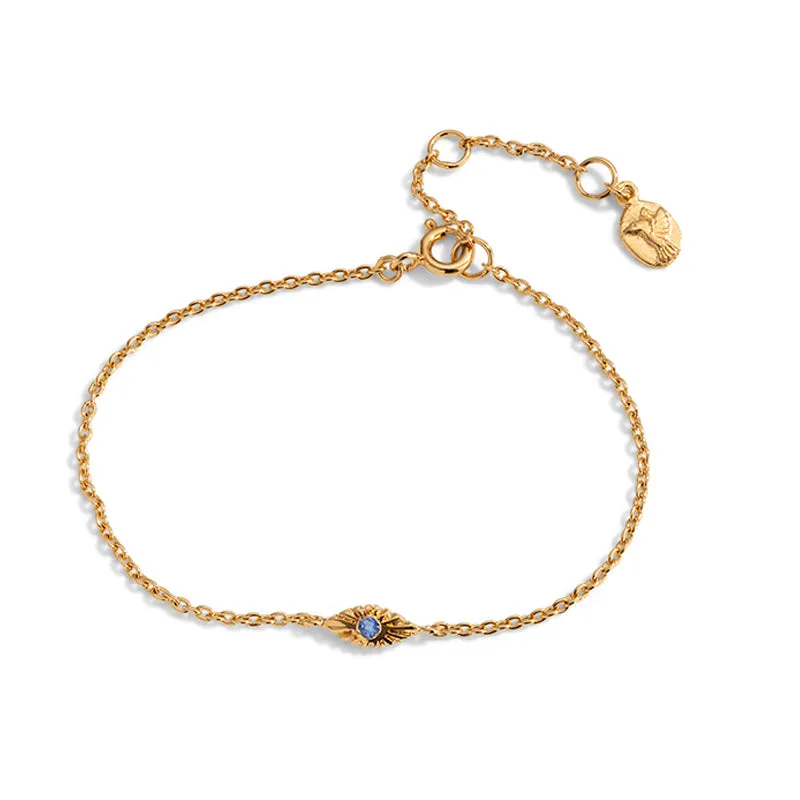 Evil Eye Bracelet, Blue Sapphire, 9kt Yellow Gold