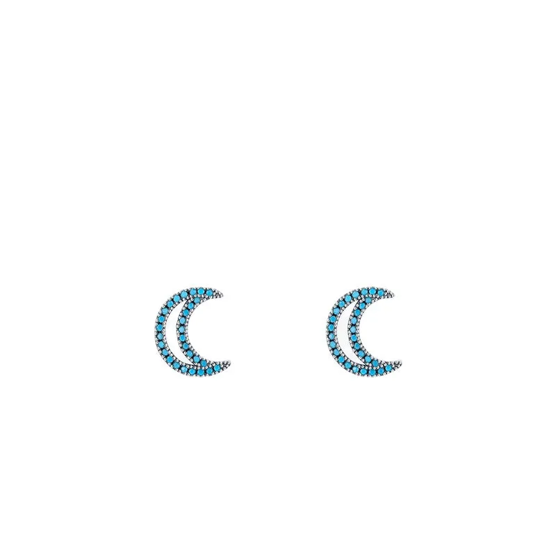 Exquisite High End Moon Turquoise Earrings