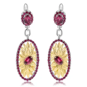 Exquisite Sunflower Long Earrings