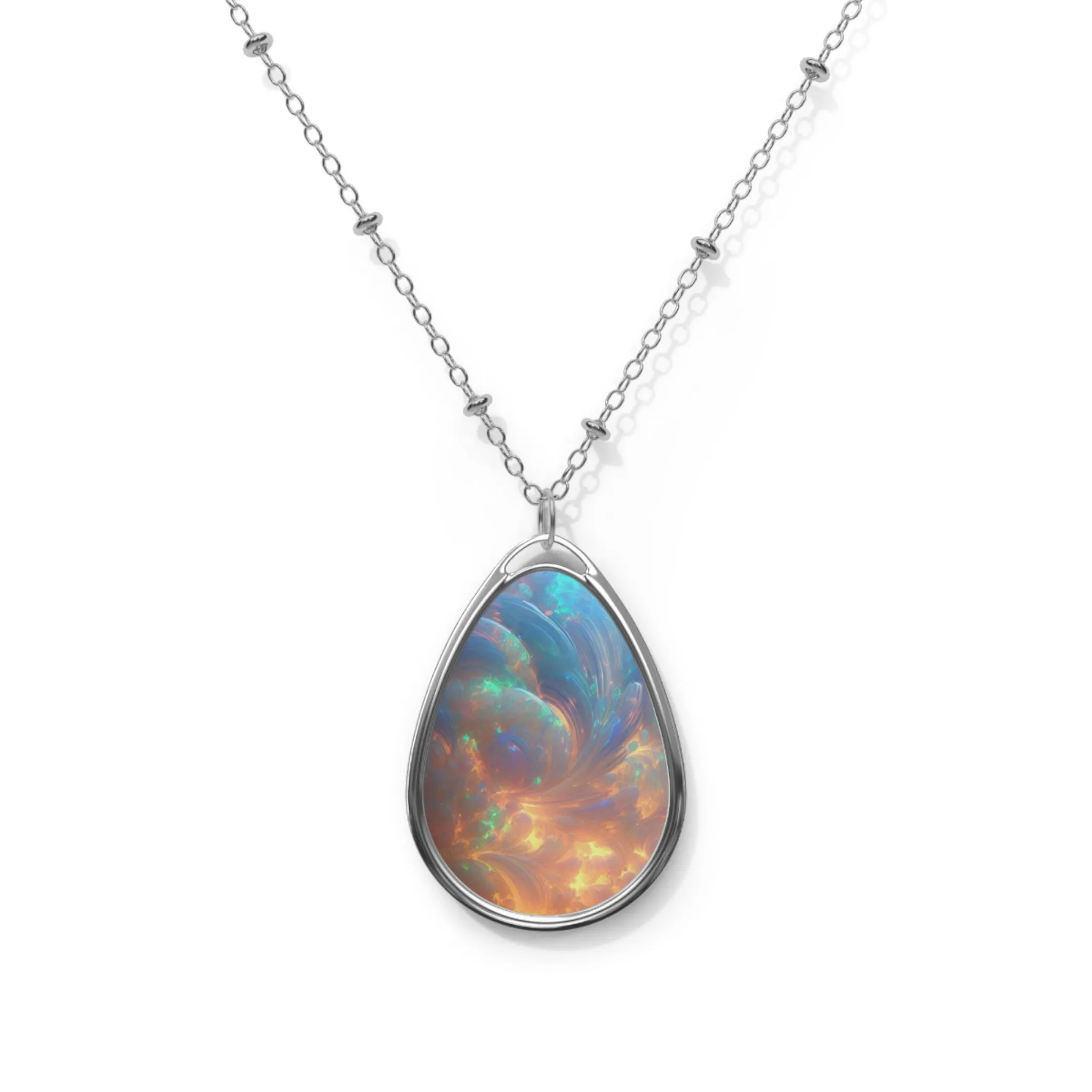 Fire Opal - Oval Necklace