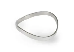 Flat Wave Bangle, Sterling Silver