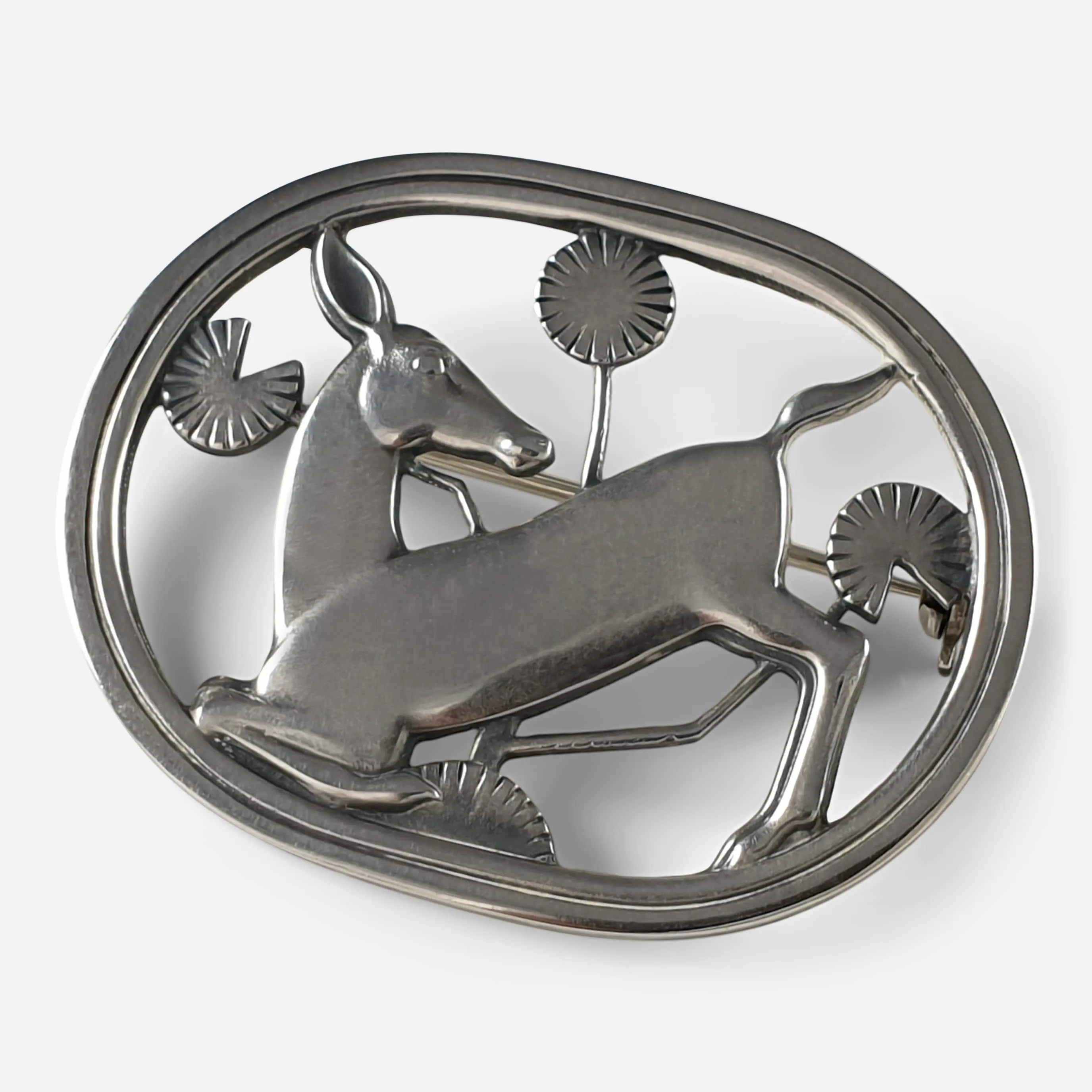 Georg Jensen Silver Brooch #256, Arno Malinowski 1933-1944