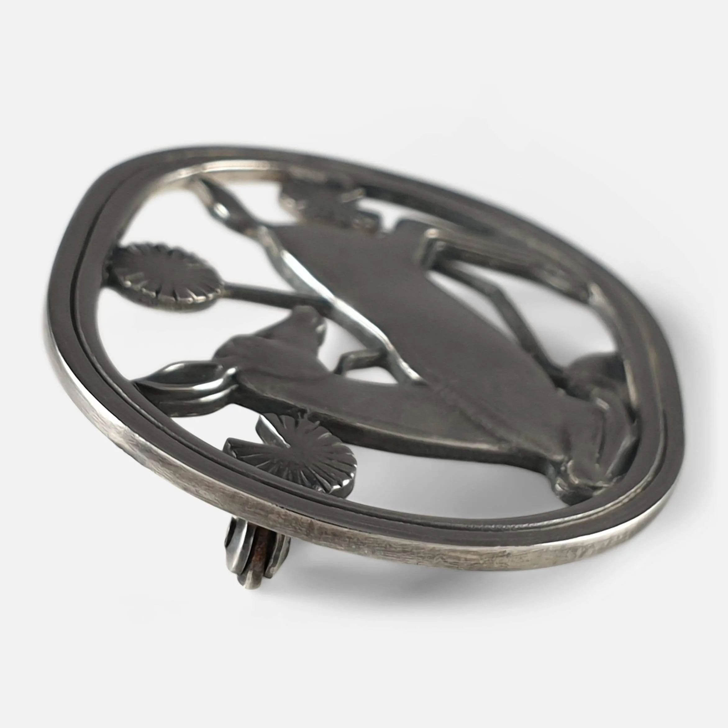 Georg Jensen Silver Brooch #256, Arno Malinowski 1933-1944